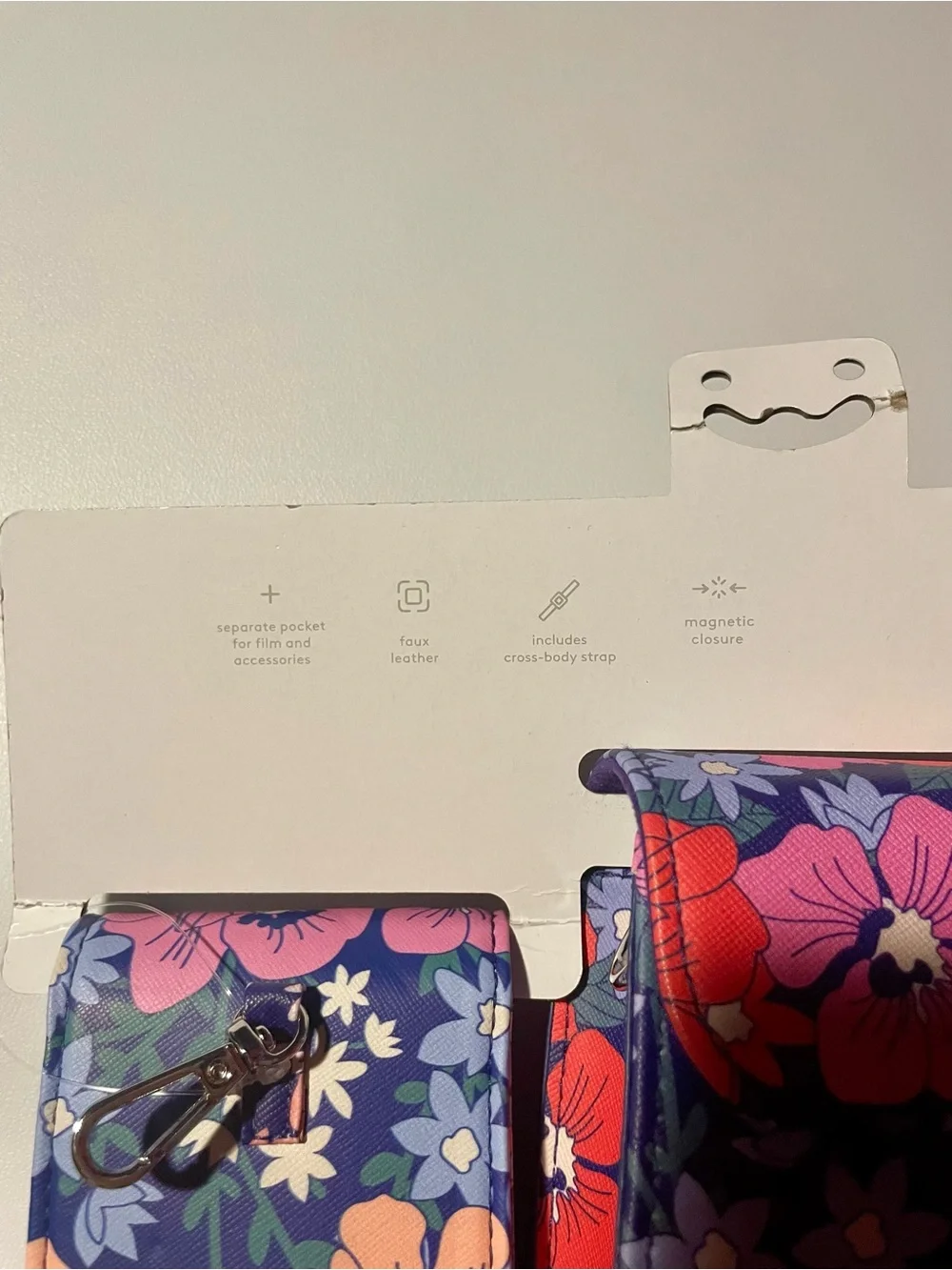 NWT Heyday Floral Camera Case Bag & Film Pouch For Fujifilm Instax Mini 12 Blue